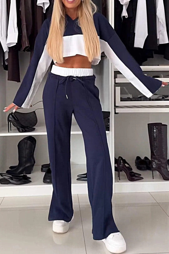 Damen Sportliches Set aus Hoodie und Relaxed Fit Jogginghose EB