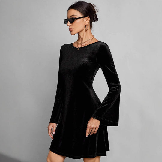 Damen figurbetontes Langarmkleid EB