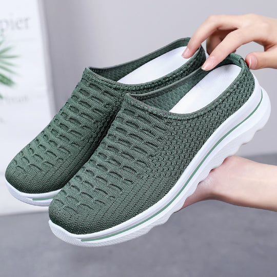 Damen nan nahtloser gestrickter Komfort-Mule mit atmungsaktivem 3D-Mesh-Oberteil und stoßdämpfender Leichtprofilsohle EB