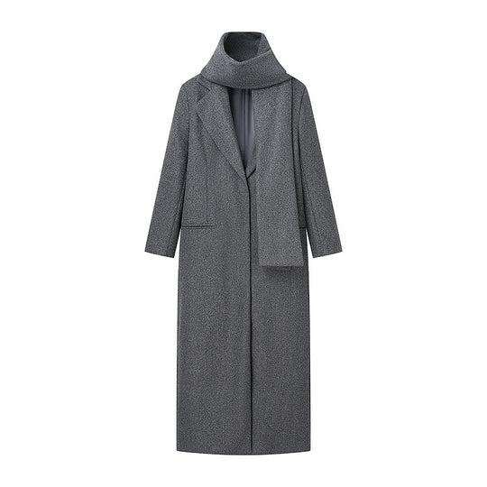 Damen eleganter Wintermantel mit hochschließendem Kragen und praktischen Taschen EB