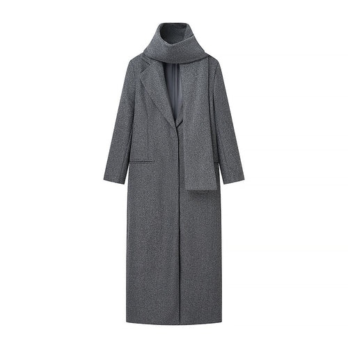 Damen eleganter Wintermantel mit hochschließendem Kragen und praktischen Taschen EB