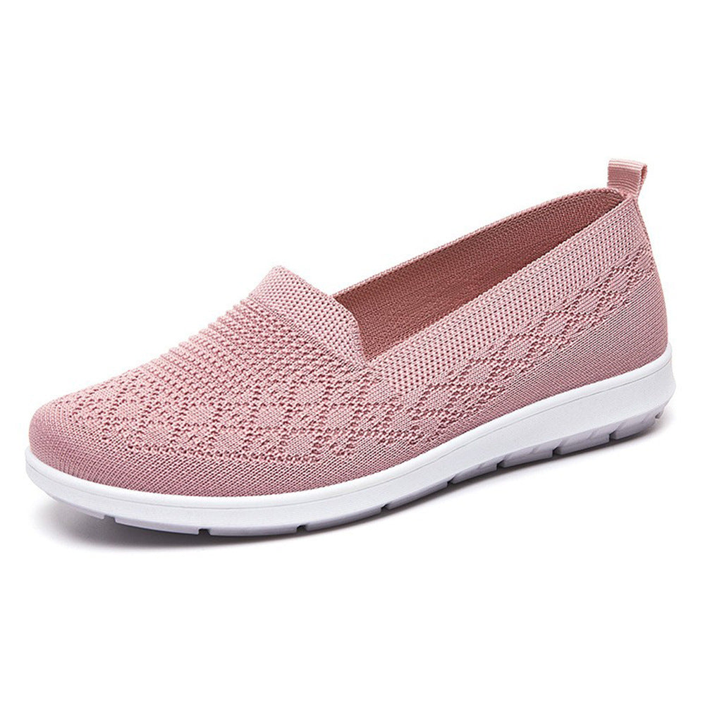 Damen nan leichter gestrickter Slip-On Komfort-Walking-Sneaker mit atmungsaktivem 3D-Strickoberteil und flexibler Leichtlaufsohle EB