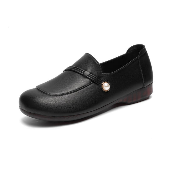 Damen Elegante Mokassins mit geschmackvollem Perlenschnalle EB
