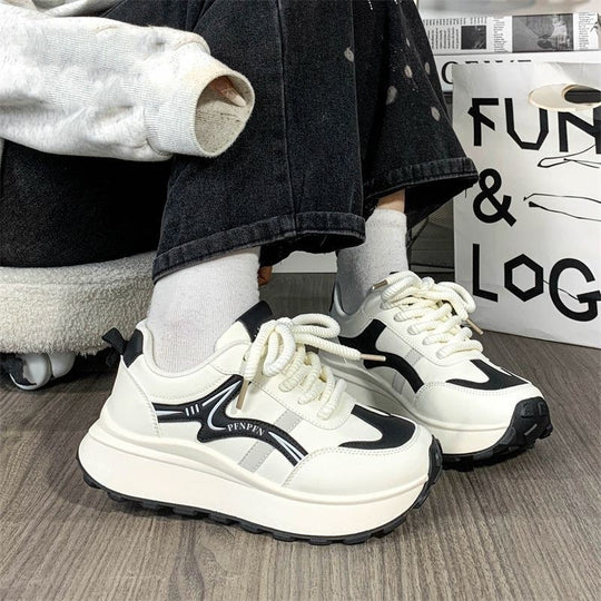 Damen Trendige Chunky Sneakers mit dämpfender Plattform-Sohle EB