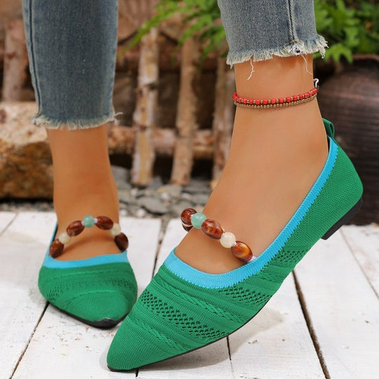 Damen elegante Ballerinas mit modischer Applikation EB