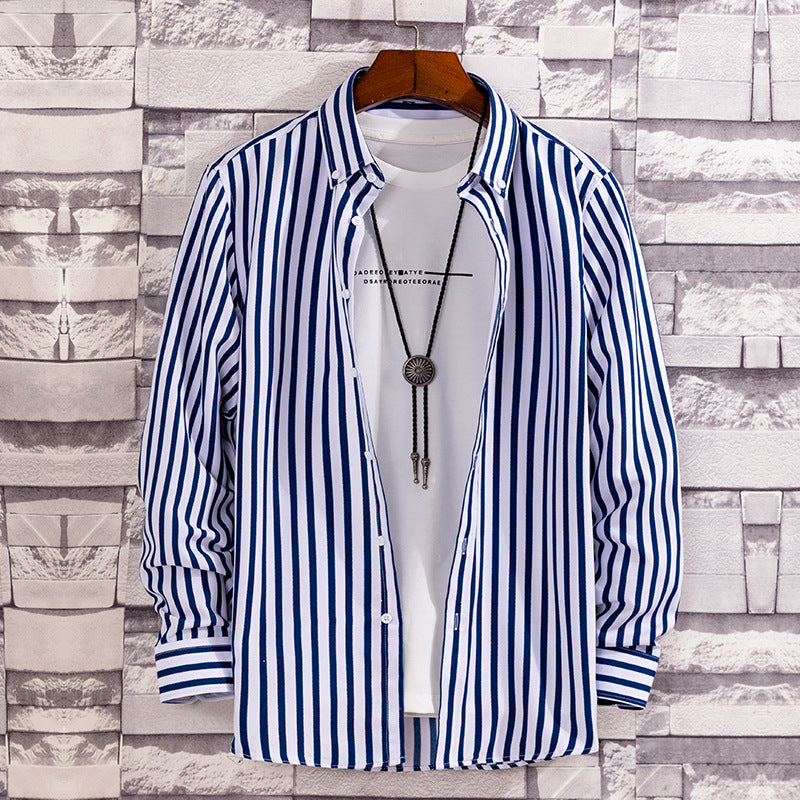 Herren nan lässige Hemdjacke aus leichter Baumwollmischung mit Button-Down-Kragen EB