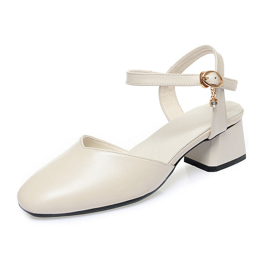 Damen Sling-Pumps mit modischem Riemen und elegantem Blockabsatz EB