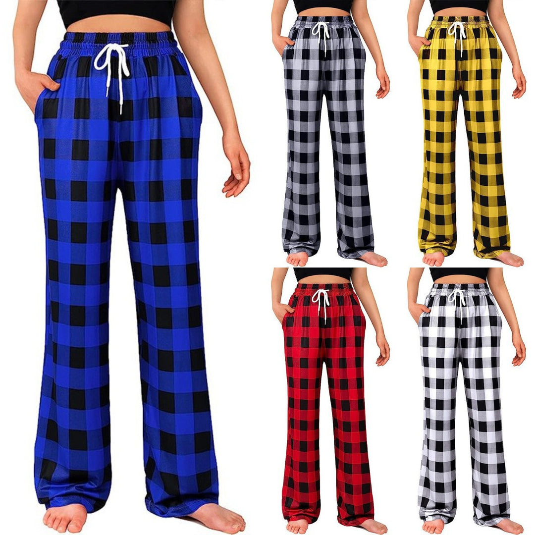 Damen Relaxed Fit Karierte Loungehose EB
