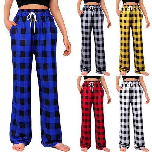 Damen Relaxed Fit Karierte Loungehose EB