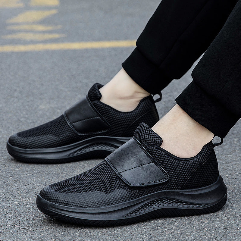 Damen Sportliche Slip-On Sneakers mit elastischem Klettverschluss EB