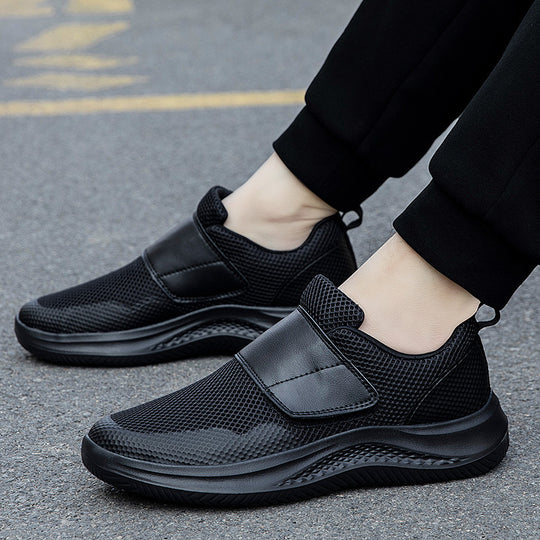 Damen Sportliche Slip-On Sneakers mit elastischem Klettverschluss EB