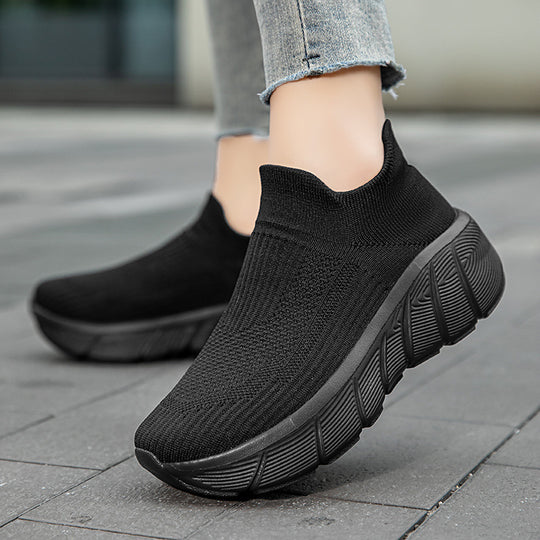 Damen Komfortable Stricksneakers mit elastischem Schaft EB