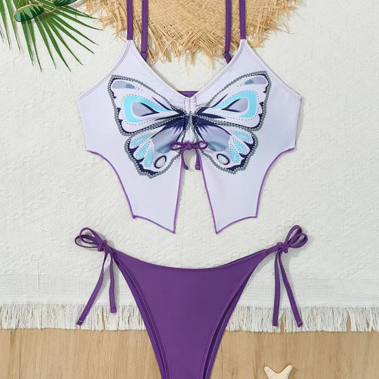 Damen Bikiniset mit verspieltem Schmetterlingsdesign EB