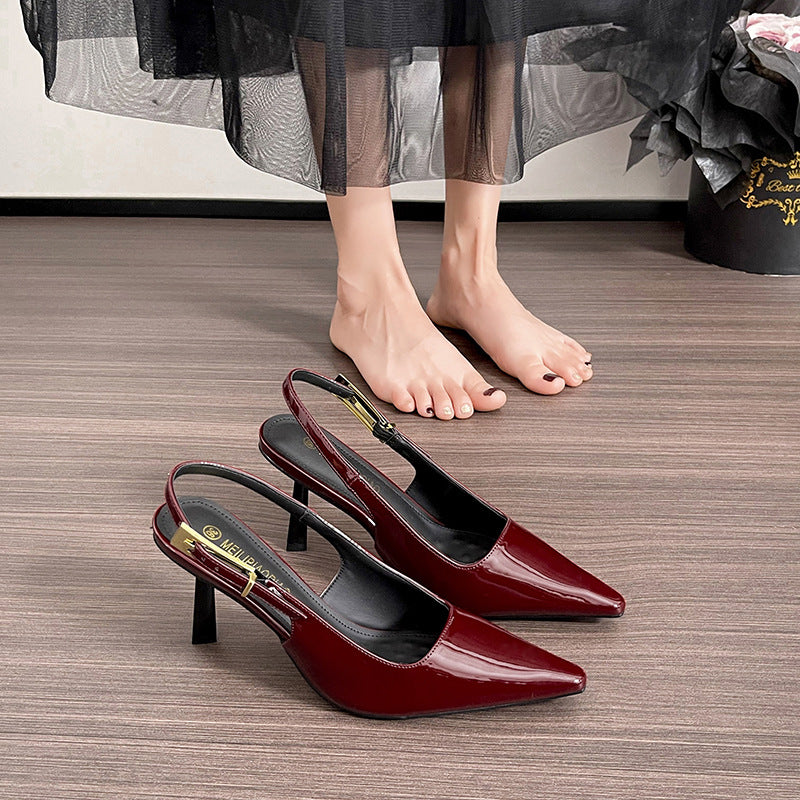 Damen Slingback-Pumps mit eleganter Schlangenlederstruktur EB