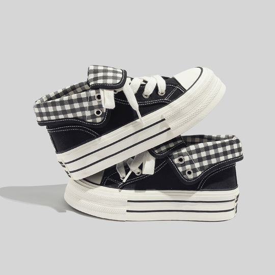 Damen Hochwertige Chunky Sneakers mit Gingham-Details EB