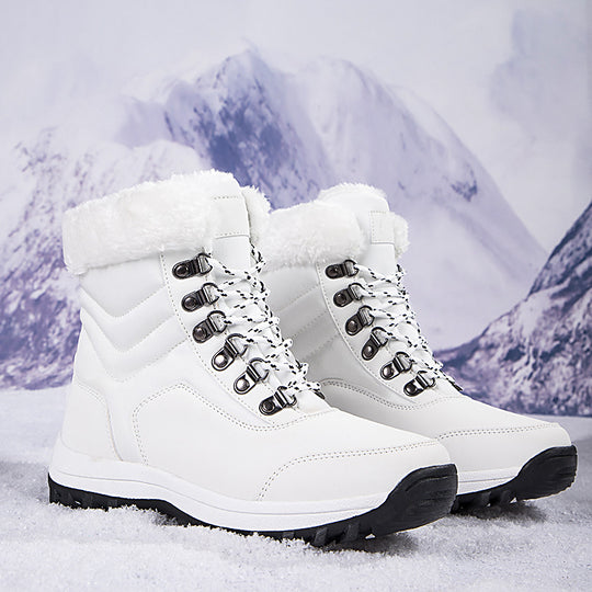 Damen Winterstiefel mit weichem Kunstfellkragen und rutschfester Laufsohle EB