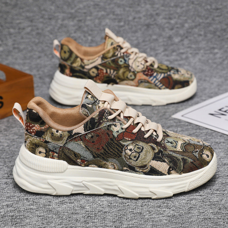 Damen Modische Freizeitsneaker mit buntem Muster und rutschfester Laufsohle EB