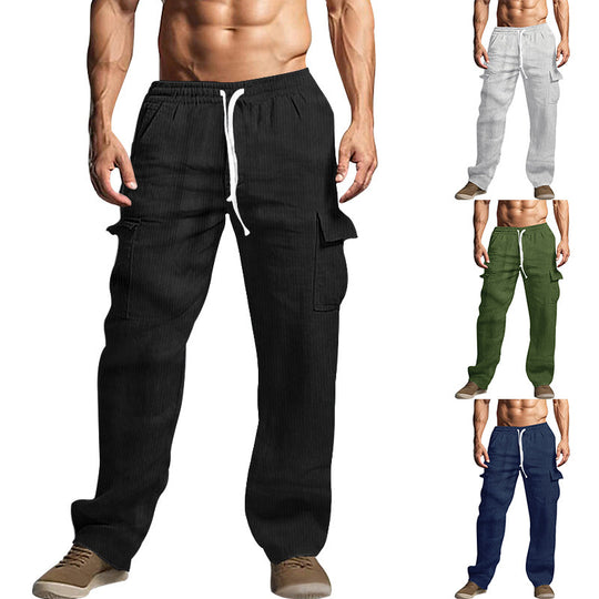 Herren Cargo-Hose im lässigen Schnitt mit elastischem Bund und praktischen Taschen EB