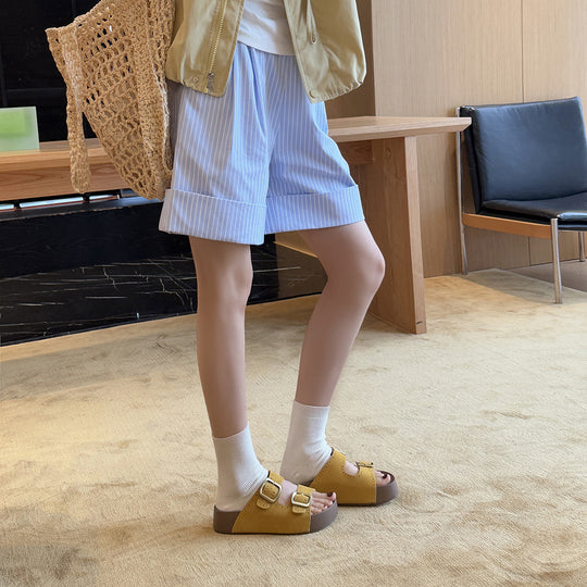 Damen Bequeme Clogs mit modischem Riemendesign und atmungsaktiver Innensohle EB