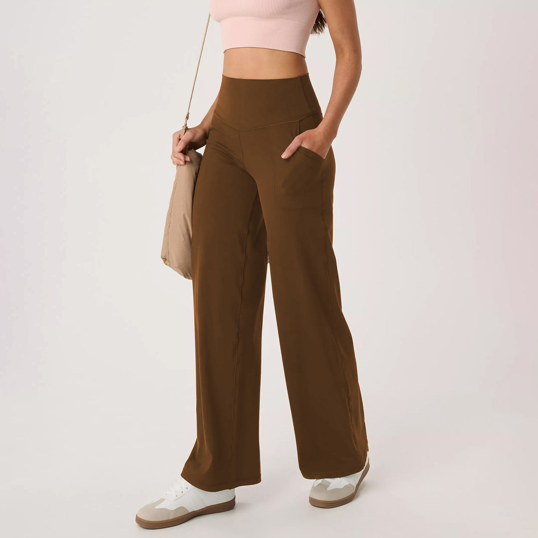 Damen Sportliche Palazzo-Hose mit hohem Bund und komfortablem Schnitt EB