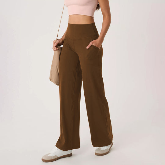 Damen Sportliche Palazzo-Hose mit hohem Bund und komfortablem Schnitt EB