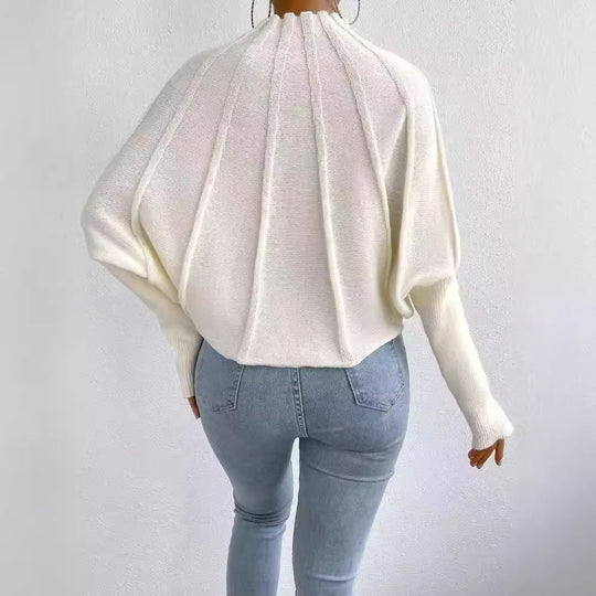 Damen Strickpullover mit hochgeschlossenem Kragen EB