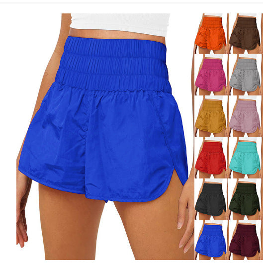 Damen Sportliche Laufshorts mit hohem Taillenbund und elastischem Bündchen EB