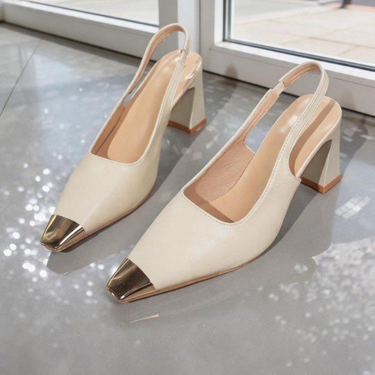 Damen Slingback-Pumps mit metallischem Zehenbereich EB