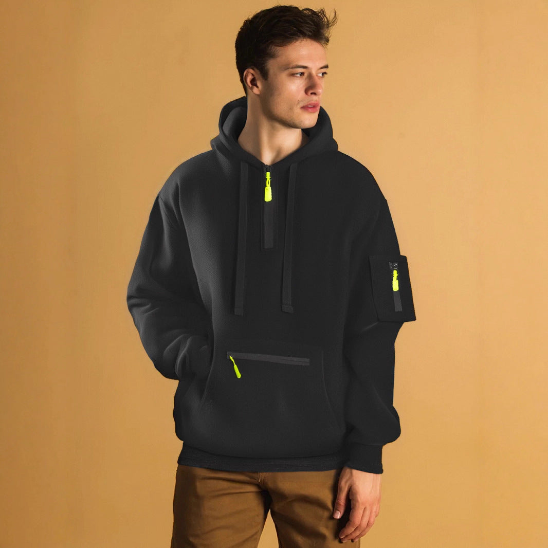 Herren sportlicher Hoodie mit praktischen Taschen und modischem Reißverschluss EB