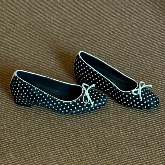Damen Ballerinas mit klassischem Punktedesign und flexiblem Komfortfußbett EB