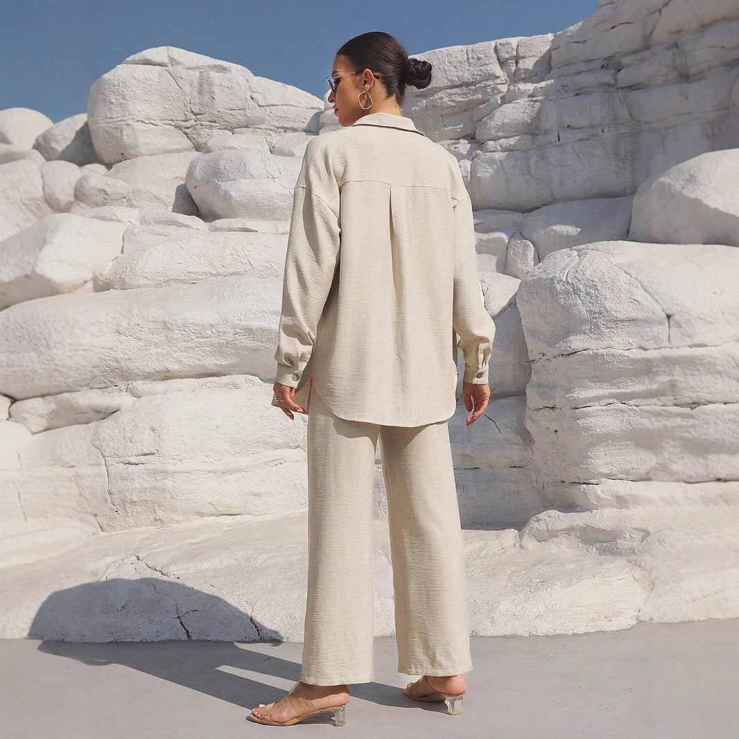 Damen Zweiteiler aus leichtem, atmungsaktivem Stoff mit elegantem Oversized-Schnitt EB