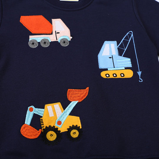 Jungen Sweatshirt mit kreativem Baustellenfahrzeug-Design EB