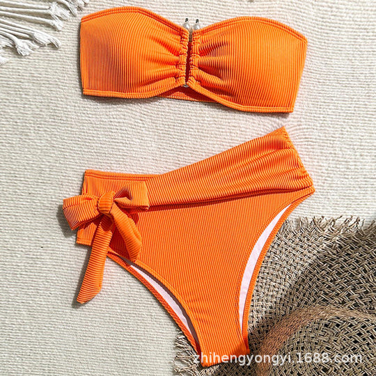 Damen Bandeau-Bikini mit modernem Wickelbund EB