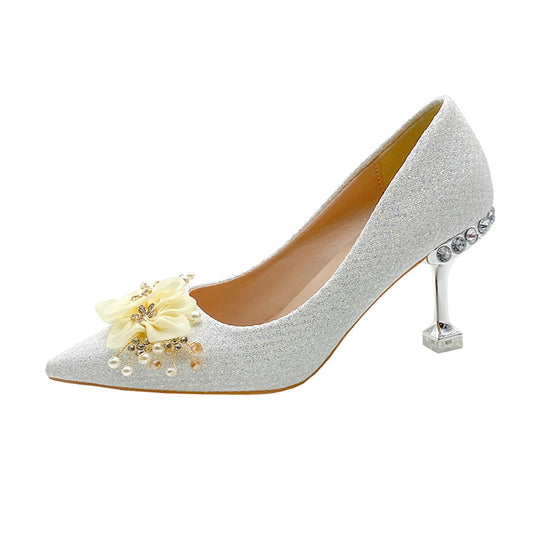 Damen Glamouröse High Heels mit floralen Details und elegantem Absatz EB