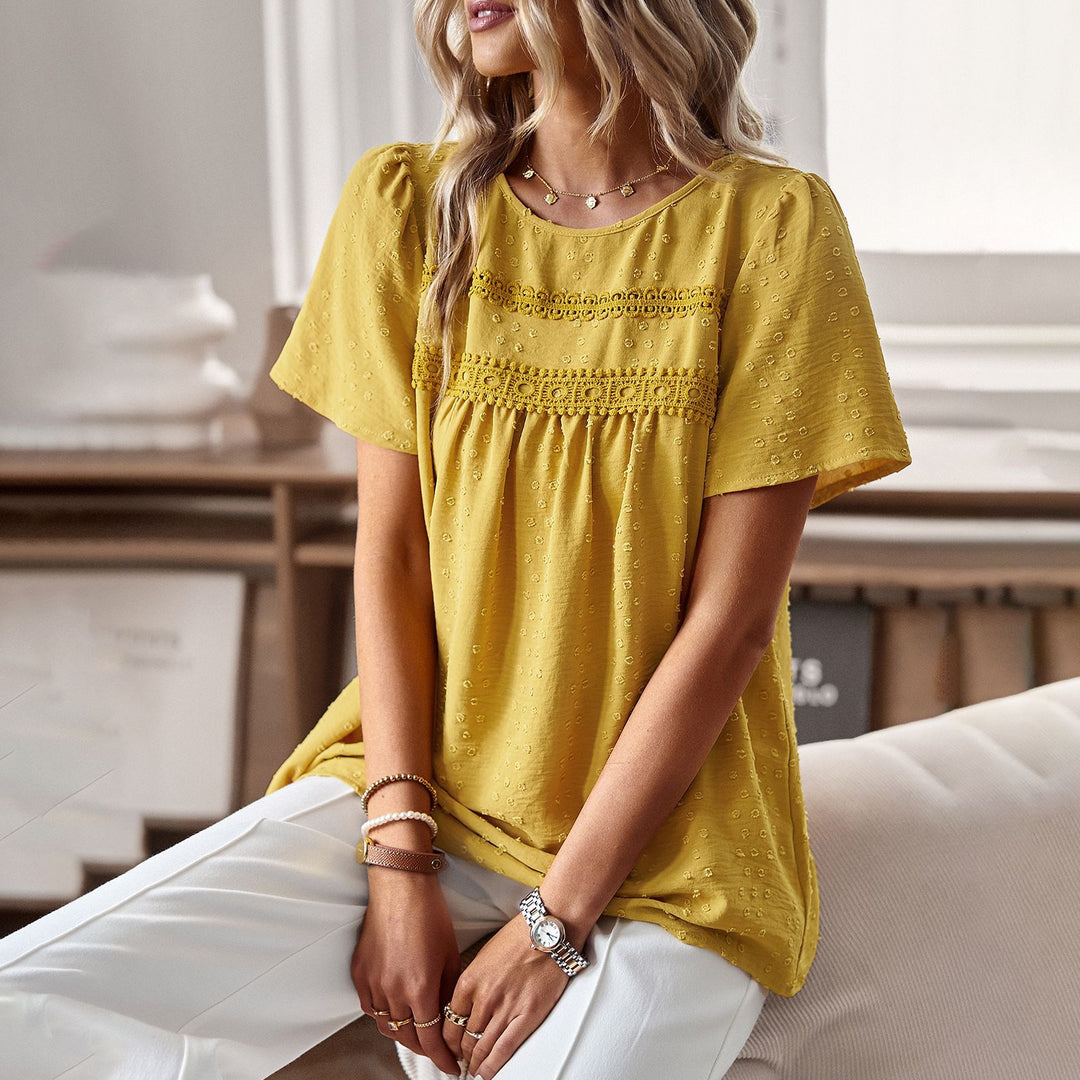 Damen Elegantes Oberteil mit dekorativen Rüschen und feinen Details EB