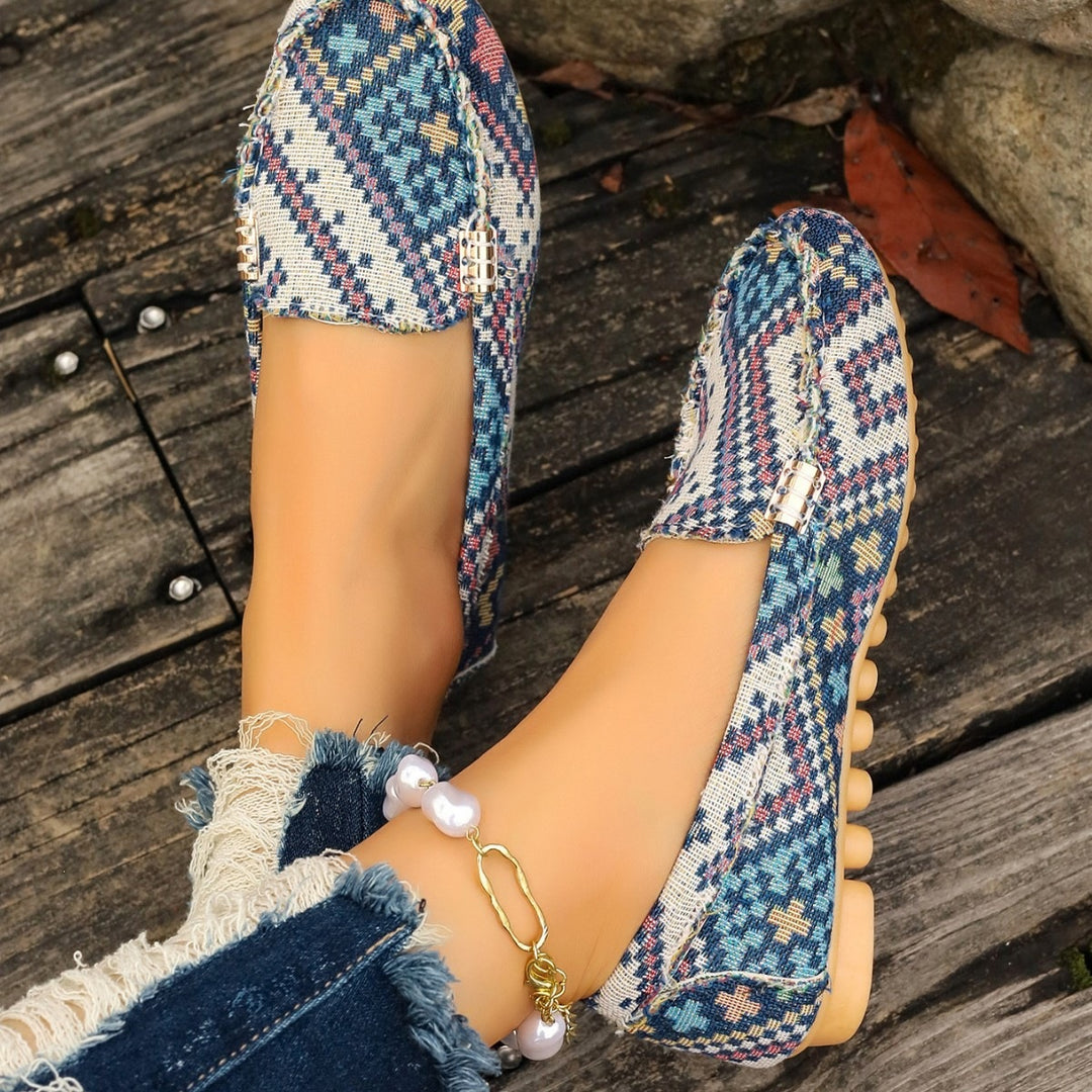 Damen Mokassins mit einzigartigem Ethno-Design EB