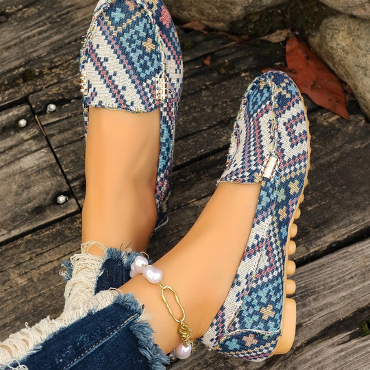 Damen Mokassins mit einzigartigem Ethno-Design EB