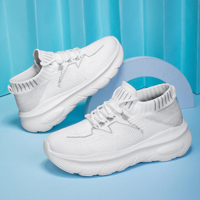 Damen Sportliche Stricksneaker mit elastischem Schaft und atmungsaktiver Sohle EB