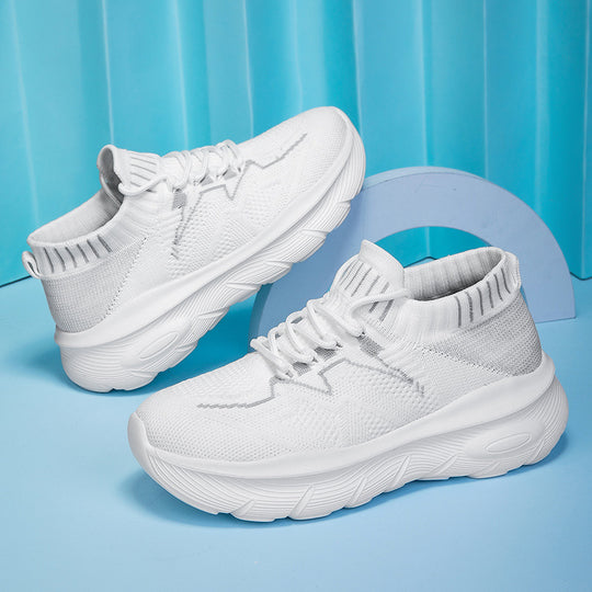 Damen Sportliche Stricksneaker mit elastischem Schaft und atmungsaktiver Sohle EB
