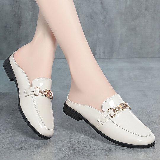 Damen Elegante Mules mit modischem Kettendetail EB