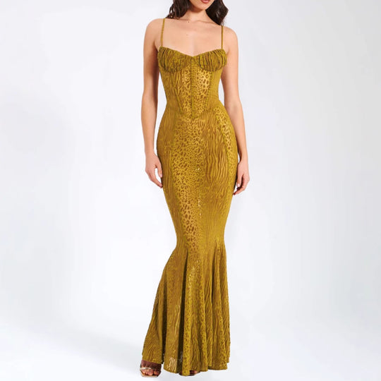 Damen Elegantes und verführerisches Spitzenkleid mit Rüschendetails EB