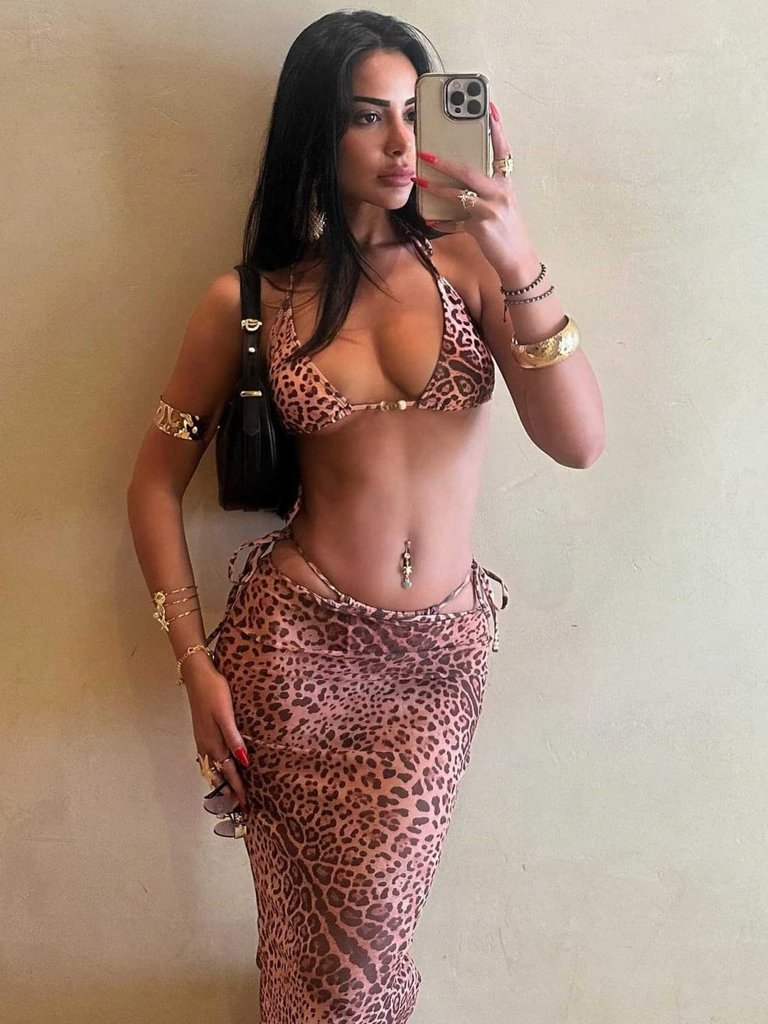Damen Triangel-Bikini mit seitlichem Slip und verstellbaren Bändern EB