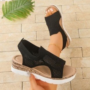 Damen Bequeme und atmungsaktive Sandalen mit elastischem Einsatz EB