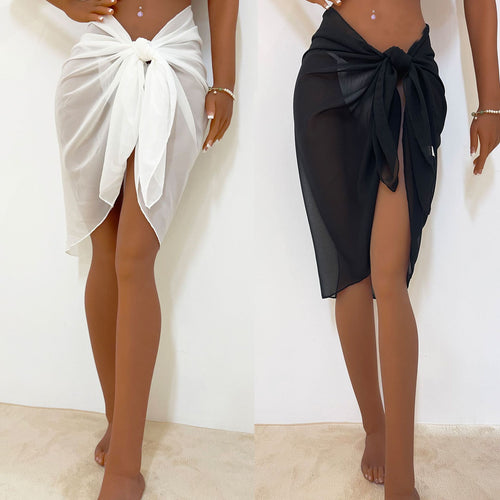 Damen eleganter beachy Sarong mit Binde-Detail EB