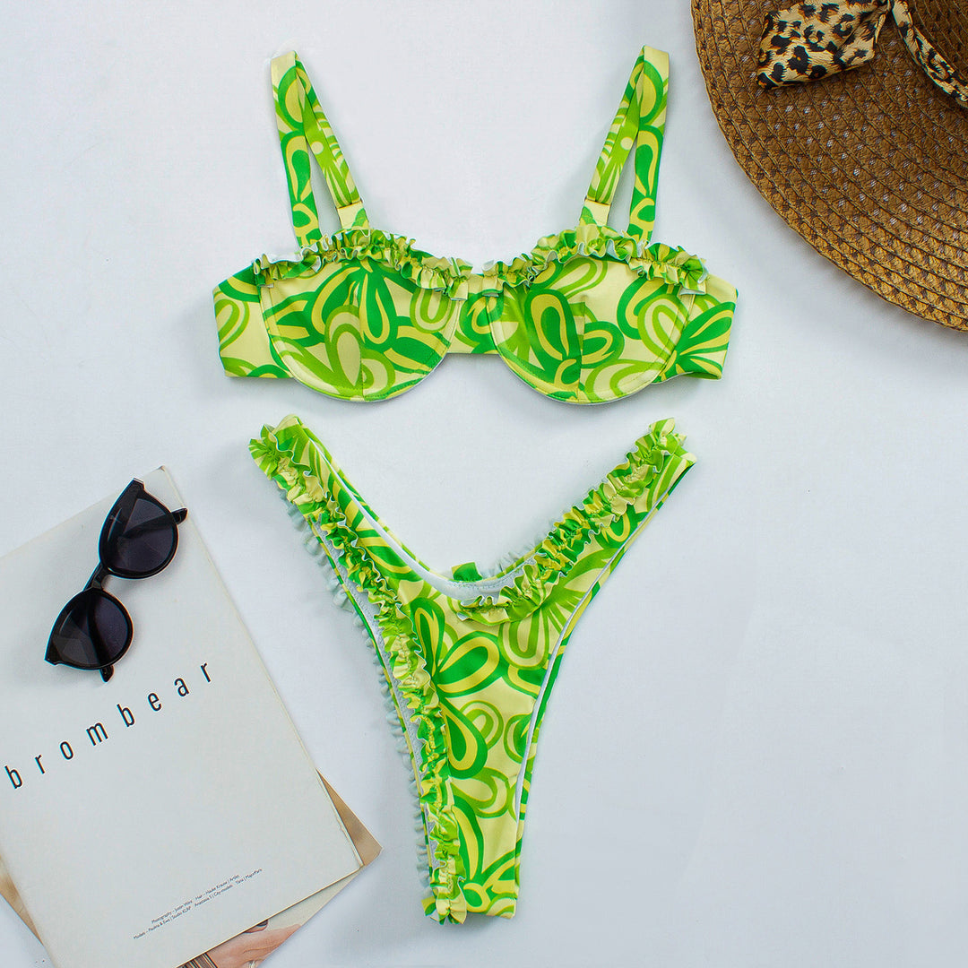 Damen Raffinierter Rüschen-Bikini EB