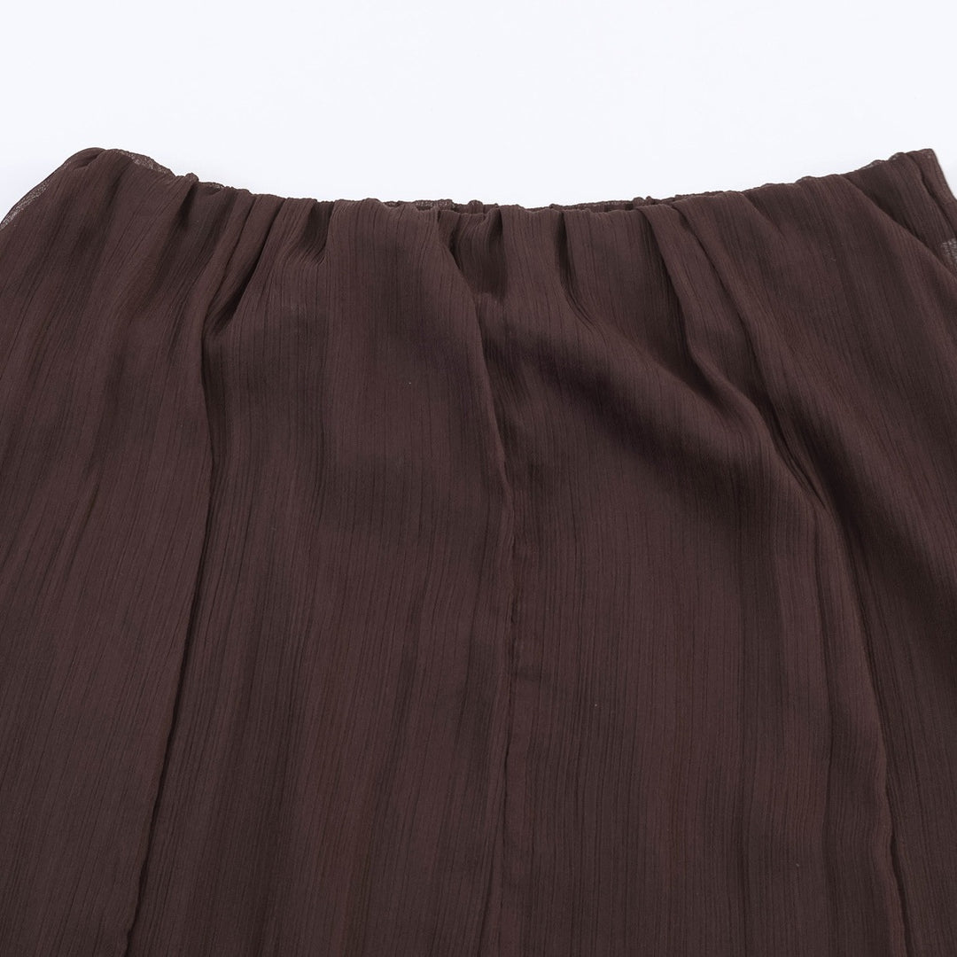 Damen Eleganter, fließender Maxirock mit Volants EB