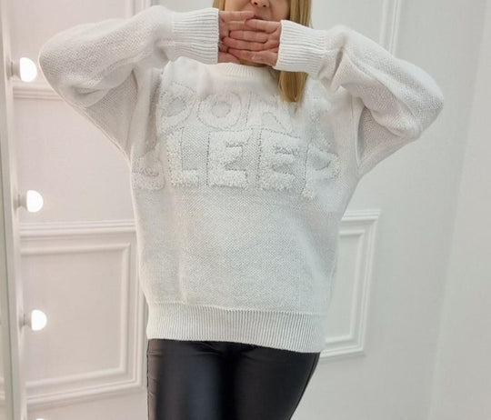 Damen Kuscheliger Statement-Pullover mit Motiv EB