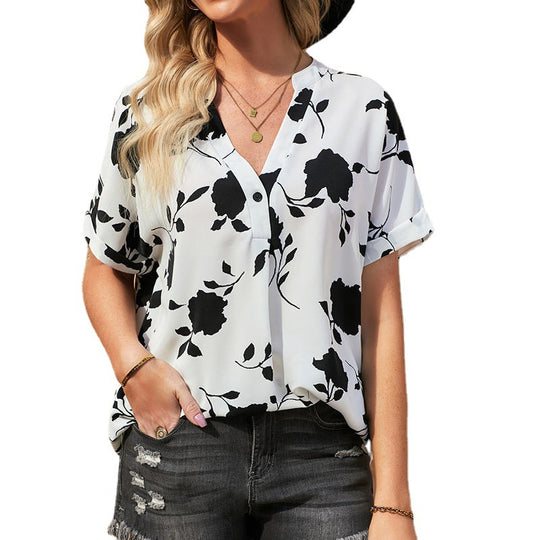 Damen Bluse mit floralem Design EB