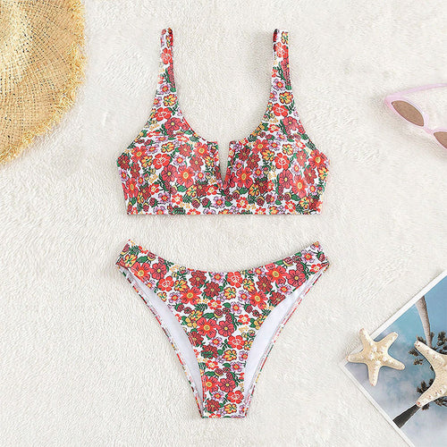 Damen Floral Design Bikini EB