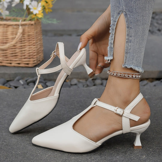 Damen Slingback-Pumps mit eleganter Spitze und komfortablem Blockabsatz EB